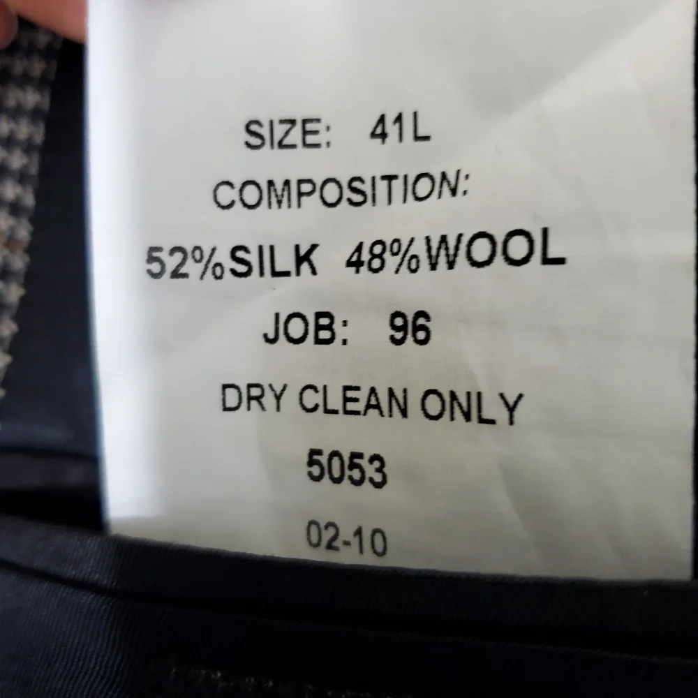 Jos. A. Bank Wool/Silk Checked Blazer, Size 41L